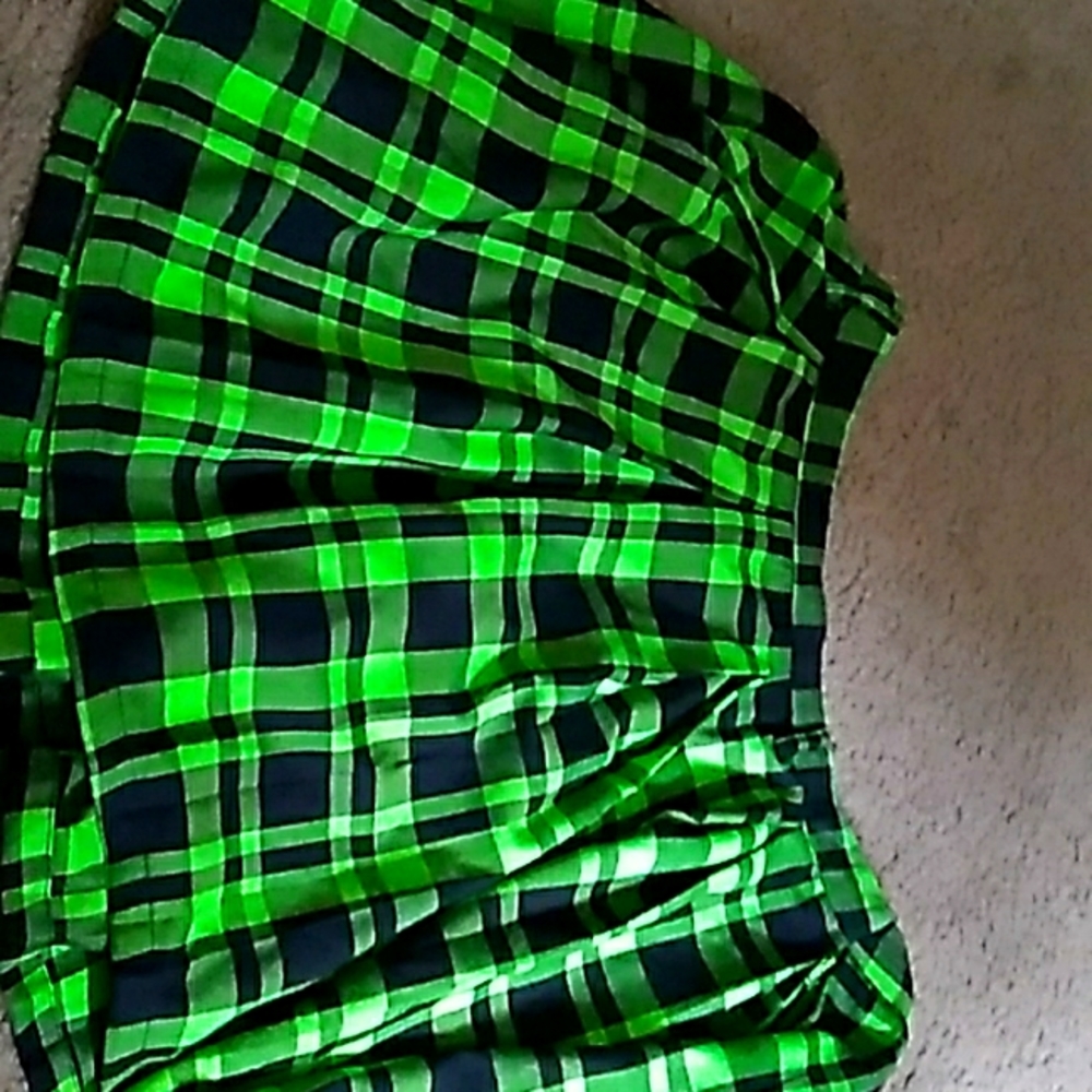 Green and black skirt